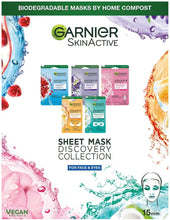 Garnier Sheet Mask Discovery Collection, Face & Eye Sheet Mask set for Dehydrated, Dull and Tired Skin, with glycerin and hyaluronic acid - Pack of 5 Sheet Masks