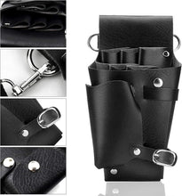 Hairdressing Tools Waist Belt Bag PU Leather Hair Styling Equipment Belt Bag Barber Bag Pouch Leather Haircut Holster Pouch for Keeping Scissors, Razors, Hair pins, Makeup Brushes