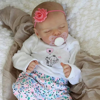 JIZHI Reborn dolls - 17-Inch Handmade Realistic Baby Dolls Soft Cloth Body with Toy Accessories, Reborn Baby Dolls Like a Lifelike Baby(Sleeping baby)