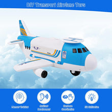m zimoon Transport Airplane, Transport Cargo Plane Car Kids Toys Set with 4pcs Cars, 1pcs Helicopter Toy and 1pcs DIY Stickers Gift Toys for Boys Girls