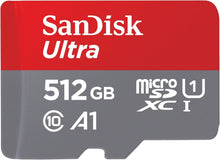 SanDisk 512GB Ultra microSDXC card + SD adapter, Memory card Full HD, up to 150 MB/s, For smartphones and Tablets, with A1 App Performance, UHS-I, Class 10, U1