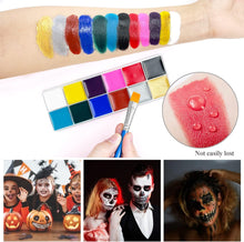 immetee SFX Makeup Kit, Special Effect Face Body Paint Halloween Makeup, Face Paint Oil Palette+3 Scar Wax+1 Fake Blood+4 Paint Brushes+1 Spatula+1 Stipple Sponge+1Palette.