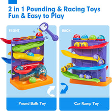 hahaland Toys for 1 Year Old Boys - 2 in 1 Pound & Roll Balls Toy & Car Ramp Race Track Toddler Toys Baby Toys 12 Months Early Developmental Hammer Montessori Toys Gifts for 1 2 3 Year Old Boys Girls
