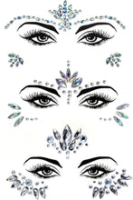 luoshaPUCY Face Gems Glitter, 3 Pcs Face Glitter Festival Face Stickers Set, Crystal Face Glitter Rhinestone Eyes Body Temporary Tattoo Face for Women Girls Festival Party