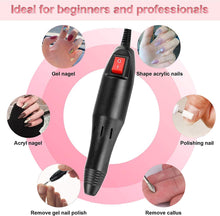 DiiDa Professional Electric Manicure Drill Set Acrylic Nail Gel Polish Remover Electric Nail Files Pedicure Kit with [100pcs Sand Rings+1 Powder Brush]