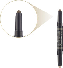 Max Factor Contouring Stick Eyeshadow Pencil with Two Warm Earth Tones for a Successful Eye Look with Creamy Texture, Warm Taupe & Amber Brown