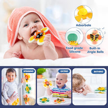 Joyreal Baby Bath Toys - Toddler Bath Toy for 18+ Months, Baby Bath Tub Toy with 3 Suction Cup Spinner Toys & 2 Wind Up Bath Toys Gift for Boys Girls for 2 3 4 5 Year Old