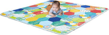 Infantino - Foldable Soft Foam Mat - Baby Play Mat - Extra Large - Double-Sided Cushioned Portable - Fold-Up Sides - Non Slip Crawling - Infants & Toddlers - Multicolor