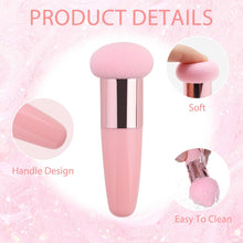 2 Pcs Mushroom Makeup Sponge, Long Handle Facial Cosmetic Foundation Sponge Powder Puff Blending Sponge Concealer Eyeshadow Liquid Creams Applicator Tool Beauty Blender Brush (Pink & Apricot)