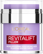 L'Oreal Paris Revitalift Filler Plumping Water-Cream with Micro-Epidermic Hyaluronic Acid, Multi-Layer Skin Hydration, Smooths and Re-Plumps Wrinklesm, 50 ml
