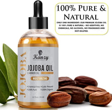 Kanzy Jojoba Oil Organic Cold Pressed 100% Pure 120ml Unrefined Hexane Free Carrier Oil for Hair Nails Body Skin & Face Body Oil