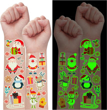 Leesgel Glow Tattoos for Kids Christmas Stocking Fillers, 260 Styles Santa/Sweets/Snowflakes/Snowman/Xmas Tree Tattoo Stickers, Christmas Decorations Party Games Toys Eve Boxes Ideas Crafts Supplies
