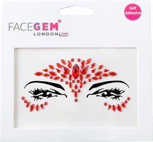 Halloween Face Gems Jewels Adhesive Glitter Jewel Tattoo Sticker Festival Gems Rave Party Body Make Up (Red)