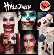 Halloween Cosplay Temporary Tattoo,Temporary Tattoos Stickers,19Stck Halloween Tattoos Make Up Stickers For Halloween Cosplay Decorv (Face Tattoo+Spider Tattoo)