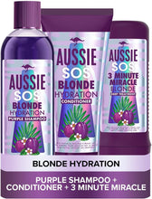 Aussie Blonde Hydration Vegan Purple Shampoo, Conditioner And 3 Minute Miracle Hair Mask Set, Blonde and Silver Hair Toner Set, Neutralises Yellow & Brassy Tones for Hydrated Hair.