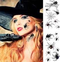 Adisno 10 Sheets Spider Web Makeup Stickers, Halloween Makeup Tattoo, Spider Web Face Temporary Tattoo for Halloween Masquerade Carnival Party Punk Gift