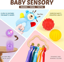 Joyreal 15 Pcs Sensory Toys for Babies, Newborn Baby Toys 0-6 Month, Rattles, Foil Blanket, Rainmaker, Scarves, Ribbons, Maracas, Baby Sensory Box for Autism ADHD, Baby Gifts for 6-12 Months