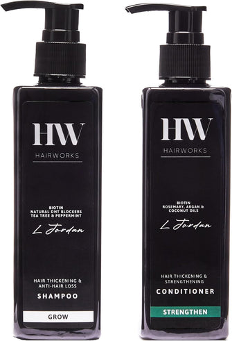 Hair Works shampoo & Conditioner with Biotin, Rosemary oil, Tea Tree and Peppermint oil and many more, Natural DHT Blockers For Men and Women