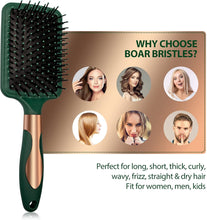 Hair Brush Set Anti Static Massage Oval Comb Round Hair Brush Vent Hair Brush Detangling Brush Paddle Brush for Women Men Green