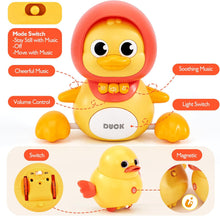 hahaland Baby Crawling Duck Toy Baby Toys for 0-6 Months 1 Year Old Boys Girls, Musical Light Interaction Walking Tummy Time Sensory Toys Sound Toys with Lullabies Birthday Present Gifts