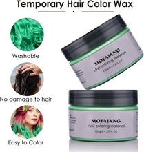 Hair Colour Wax, 120g Temporary Coloured Hair Paint Wax, Easy Washable Colour Change Hair Dye for Kids,Women,Men(Green)