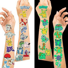 Hopasa Luminous Carton Temporary Tattoo(12 sheets) Japanese Anime Luminous Tattoos for Birthday Party Supplies Favors Kids Boys Girls School Rewards Gifts