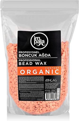 Impala Wax Beads, Stripless Depilatory Waxing Pellets, Solid Film Beans for Hair Removal, Premium Quality, Easy Peel, Advanced Natural Formula, Fast Setting 500g - Sensitive Pink