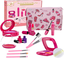 Goodream Girl Gifts Pretend Play Makeup Toys Beauty Set for Toddler Little Girls Age 3 4 5 6-8 Kids Your Princess Niece Granddaughter Birthday Valentine's Day Christmas (Fake Cosmetic 15pcs Kits)