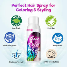 Hair Colour Spray, Grey White Temporary Coloured Hair Spray One Time Hair Dye Hairspray, Hurtless, Fast Dyeing, Easy Wash Out for Party, Fancy, Cosplay, Halloween, Suitable for Kids Adults-100ml