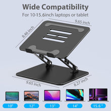 Nayka Adjustable Laptop Stand for Desk, Metal Foldable Laptop Riser, Portable Laptop Holder Mount, Ventilated Cooling Computer Notebook Stand Compatible with 10-15.6 Laptops
