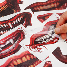 HOWAF Halloween Mouth Tattoo Stickers, Halloween Zombie Makeup Kit Tattoos Halloween Face Tattoos Stickers Fake Scab Blood Scar Tattoos Halloween Temporary Tattoos for Kids Adults Halloween Costumes