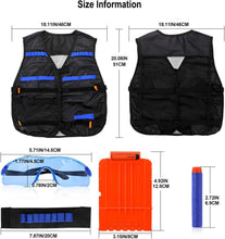 LUUFAN Tactical Vest Kit for NERF Guns with Reload Clips, Refill Darts, Wrist Band, Tactical Mask Protective Glasses for Boys Girls Kids Birthday Thanksgiving Gift
