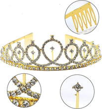 Leixi Birthday Queen Sash & Rhinestone Tiara Kit - 21st 30th Birthday Gifts Birthday Sash for Women Birthday Party Supplies (Gold)