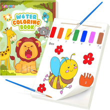 LIKYMO Water Colouring Book for Children - Water Painting Books for Kids Easter Gifts for Kids, Watercolour Paint Set Magic Painting Book Easter Crafts Gifts (Animals)