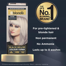 Jerome Russell Bblonde Maximum Colour Silver Toner - Non Permanent Hair Toner for Pre Lightened & Naturally Blonde Hair, Silver Hair Dye with No Ammonia or Peroxide, Lasts up to 8 Washes, 75ml