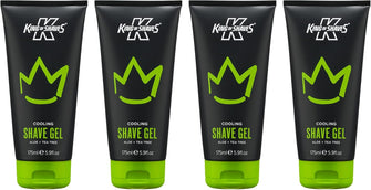 King of Shaves Cooling Low Foam Shaving Gel for Men, Aloe Based Formula For A Refreshing and Precise Shave 175ml QUAD PACK