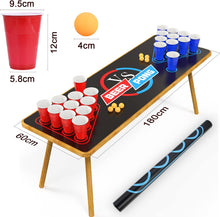 Cieex Beer Pong Set Include 1 Beer Pong Table Mat Party Plastic Cups (15 Blue & 15 Red) 8 Ping Pong Balls Fun Adult Drinking Game for Party Festivals Tournaments BBQ