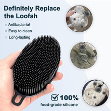 FREATECH Silicone Body Scrubber, Dual-sided Bath Shower Body Cleansing Brush to Clean, Exfoliate and Massage Skin for Men Women Kids, Easy to Clean, More Hygienic Than Loofah, Black