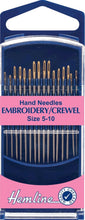 Hemline H280G.510 Gold Eye Embroidery/Crewel Hand Sewing Needles 16 Pk Size 5-10