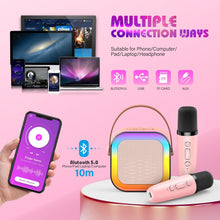 Dislocati Karaoke Machine 2 Microphones, Birthday Gifts for Girls Toys Age 3-15 Year Old Girls Gifts Kids Microphone Toys for 3-12 Year Old Girls Birthday Presents Christmas Xmas Gifts for Kids Toys