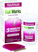 Full Marks Solution 4 Treatments, to Kill Head Lice and Nit Eggs, 200 ml Solution with Nit Comb Included