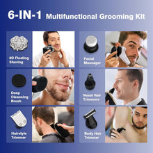 Gabrella Head Shavers for Men, 9D Electric Shavers Men, Upgraded 10 in 1 Head Shavers for Bald Men, IPX6 Wet & Dry Waterproof Head Body Shaver Razor, Grooming Kit with Beard Hair Nose, Cleansing Brush