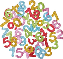 Kids B Crafty 100 Number Stickers - Glitter Foam Numbers for Childrens Crafts, Self-Adhesive Stickers for Scrapbooking, Card Making, and Decorating