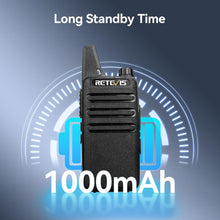 Retevis RT622 2 Way Radio, PMR446 Professional Walkie Talkie Mini Long Distance, Clear Sound, VOX Hands Free, Walkie Talkie Rechargeable, Hiking, Gifts (Black,1 Pair)