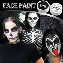 DE'LANCI Black & White Oil Face Body Paint Special Effects Makeup Kit, Large Capacity Professional Paint Palette Kit for Art Theater Halloween Party Cosplay Clown Sfx Makeup for Adults (200g/7.06oz)