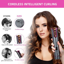 Hair Curlers, MYPIN Portable Cordless Automatic Hair Curlers for Long Hair Curling Wand Rechargeable Curling Iron with Adjustable 4 Temperatures & 6 Timer Settings LCD Display for Hair Styling Tools