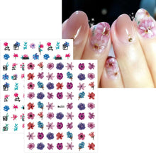 JMEOWIO 8 Sheets Spring Flower Nail Art Stickers Decals Self-Adhesive Sunflower Floral Nail Supplies Nail Art Design Decoration Accessories