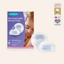 Lansinoh Disposable Breast Pads for nursing breastfeeding mothers, essential for hospital bag, thin super absorbent layers, discreet fit , 60 Count ( Pack of 1)