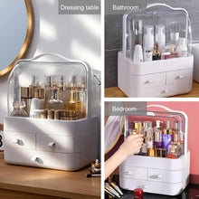 LZDMY Makeup Organiser Storage Drawers, Cosmetic Organisers Acrylic, Skincare Organiser Beauty Caddy Storage Box for Dresser & Bathroom, Dust-Proof Waterproof, White