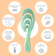 Ninabella Organic Detangle Hair Brush for Women, Men & Children - Does not Pull the Hair - Hair Straightening Brushes for Curly, Straight & Wet Hair - Unique Wave Hairbrush Green